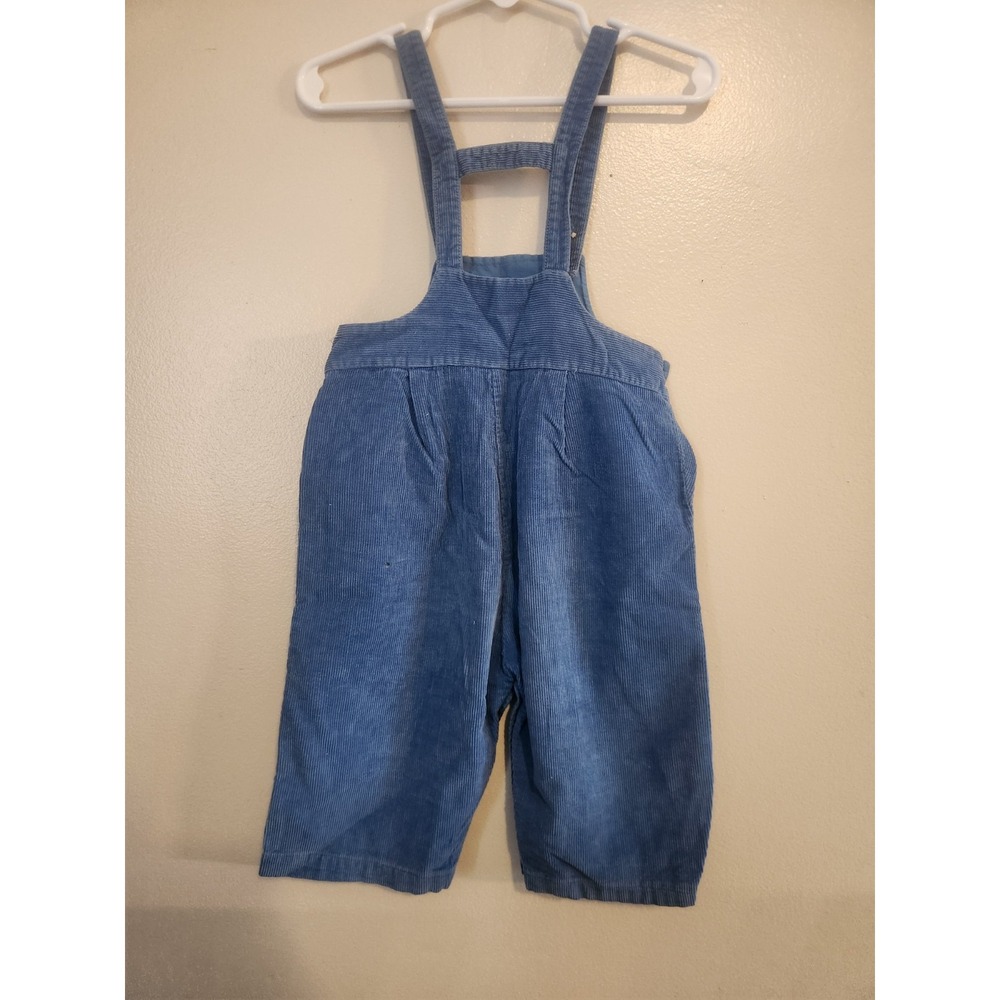 Vintage Health-Tex Blue Corduroy Overalls Cross Stitch Skiers 18 Months - Picture 4 of 5